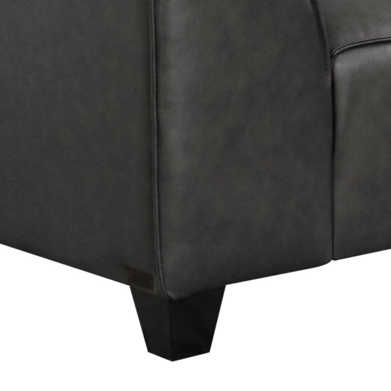 Canapé modulaire en cuir grainé Marion, 6 pièces, gris foncé