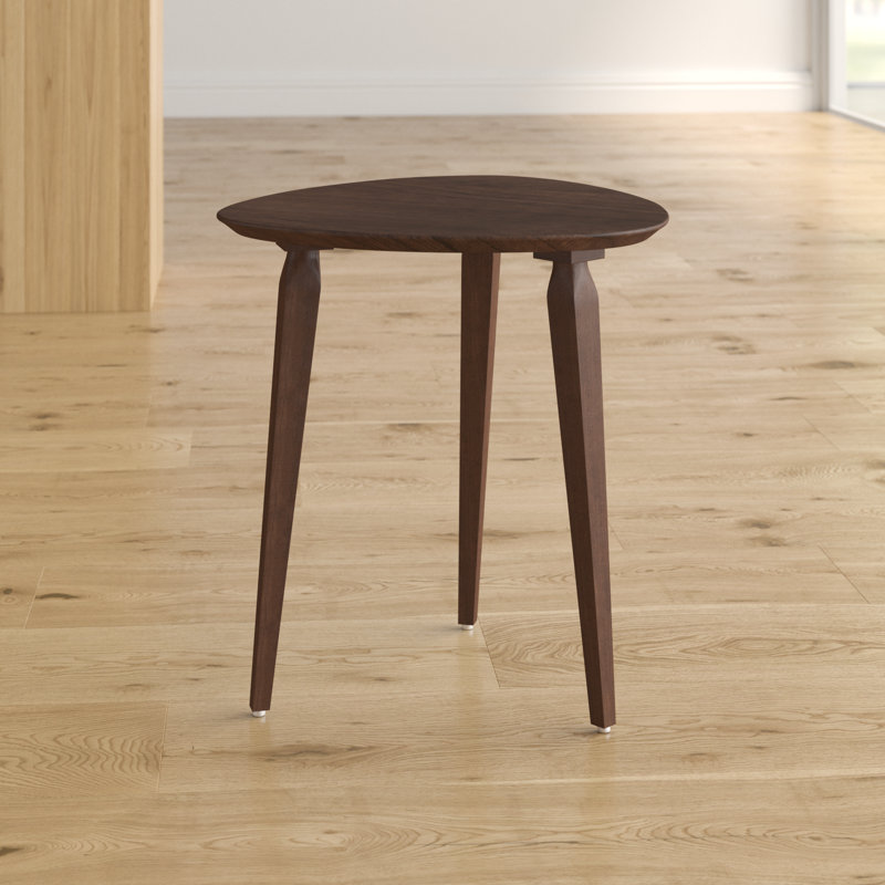 Luqman Solid Wood Top End Table, Walnut
