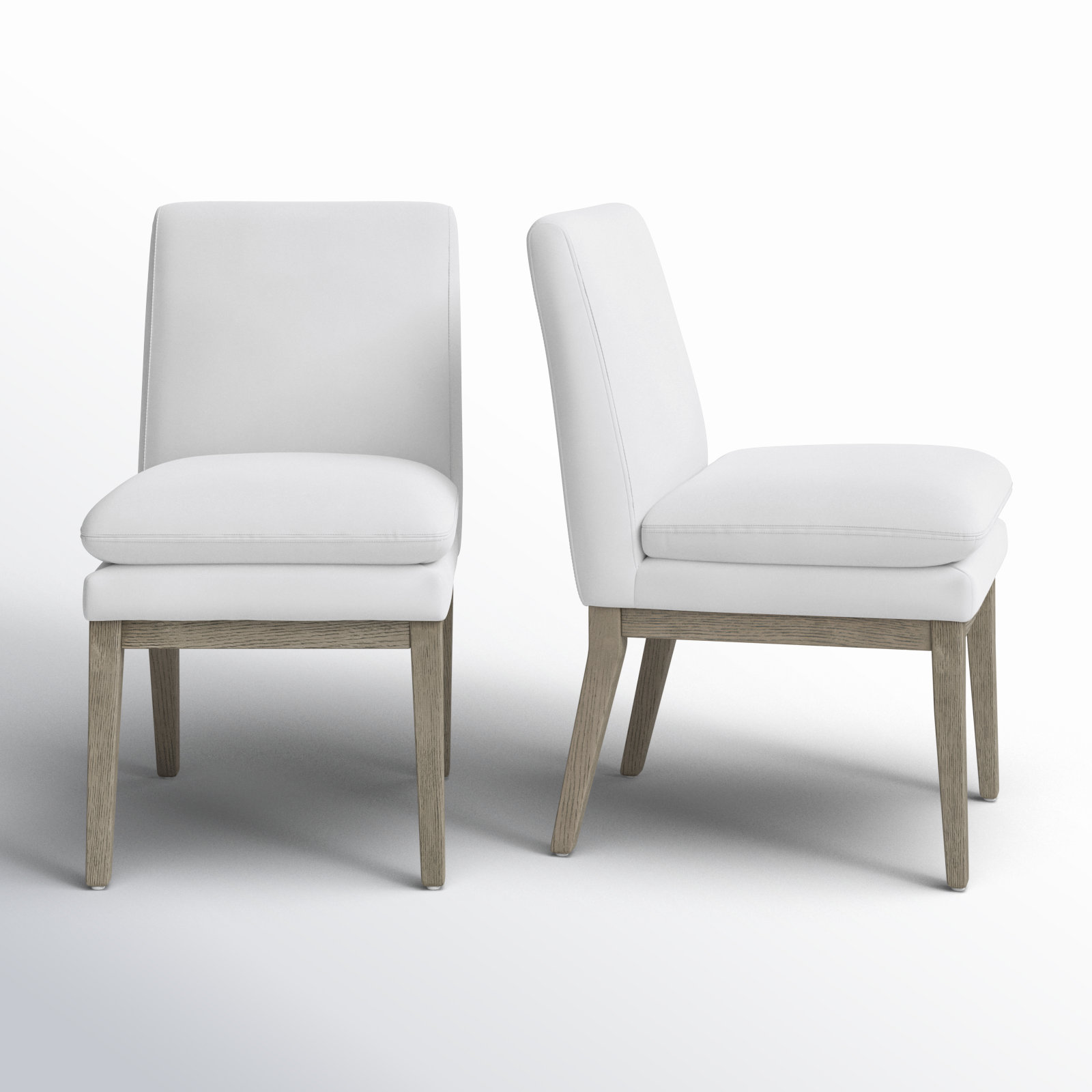 Bethea Oak Parsons Chair, Prestige Pearl Tweed