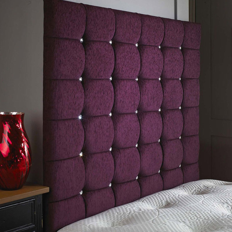 Sherrill Upholstered Headboard, Plum, Small Double (4'), Chenille Fabric
