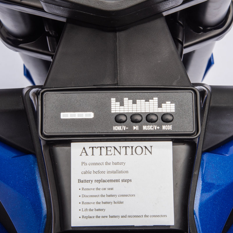 Vélo électrique 200W pour enfants, 5 à 12 ans, Bleu