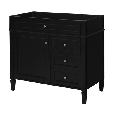 36'' Bathroom Vanity Without Top Sink, Modern Bathroom Storage Cabinet With 2 Drawers And A Tip-Out Drawer, Solid Wood Frame,Not Include Basin Sink