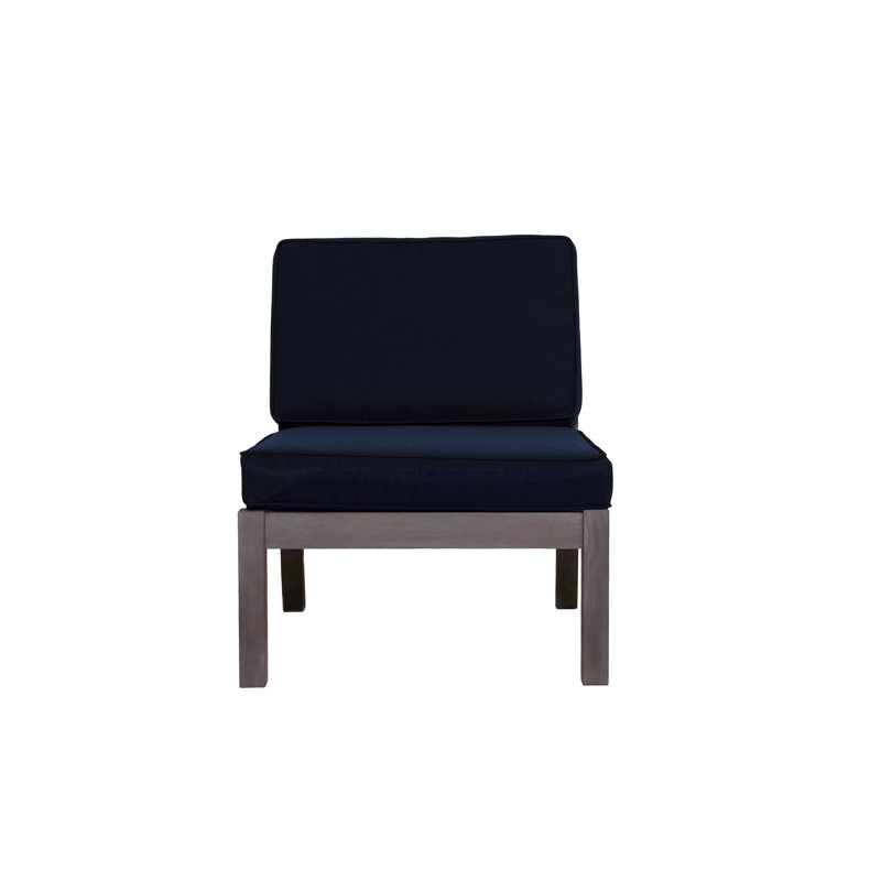 Chaise de patio avec coussins Rossi, Marine