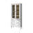 Modern Bookshelf, White & Wood, 32.7 x 76.4 x 13.8 Inches | 100% Melamine Coated Particle Board, 0.7-Inch Thickness | MDF Profile Legs, Metal Handles, Wall-Mountable Design, Multiple Shelves for Scandinavian Home Decor