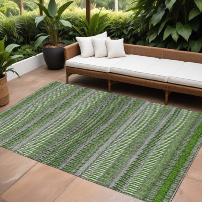 Tapis intérieur lavable rayé ivoire artichaut 8 pi x 10 pi