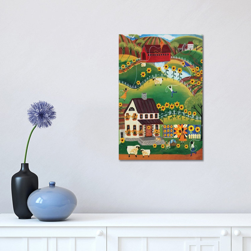 Reproduction d'art graphique sur toile primitive, "Cherry Bartley" par Cheryl Bartley, H 18 po x l 12 po x 1,5 po