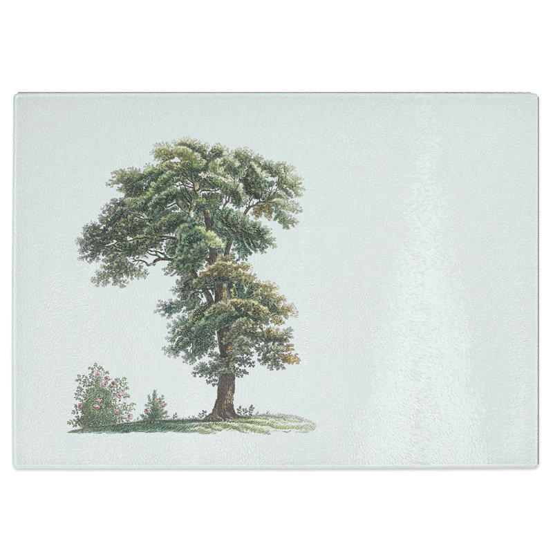 Tempered Glass Tree Illustration by Pierre-Joseph Redoute Chopping Board, 28.5 cm W x 20 cm L