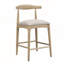 Ensemble de 2 tabourets de comptoir élégants en tissu de galets avec siège rembourré confortable et structure en bois d'hévéa robuste-173520892-173520893
