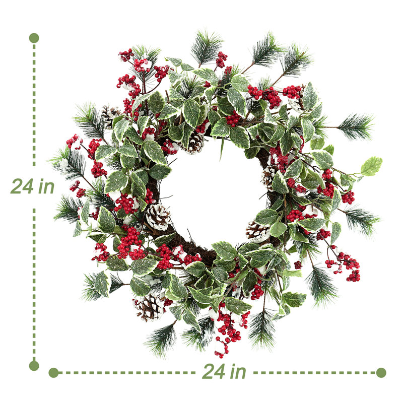 24 " Handmade Foam and Pinecones Wreath