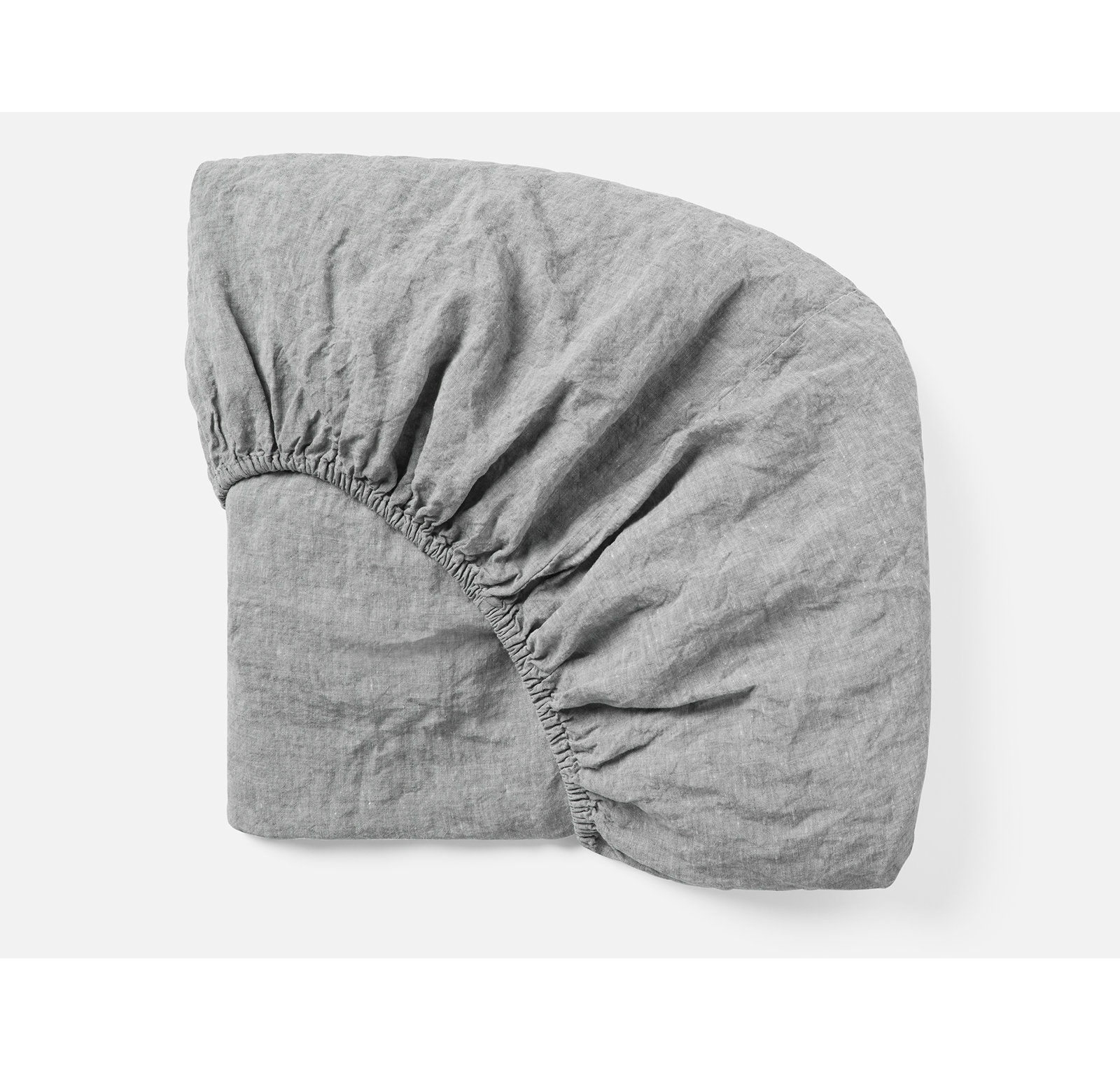 Coyuchi Organic Relaxed Linen Fitted Sheet, Queen Fitted Sheet, Slate Chambray