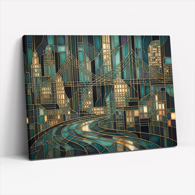 Art mural en toile Gallery Wrap pour le salon, la chambre à coucher, le bureau ou le vestibule - Décoration murale décorative avec vitrail