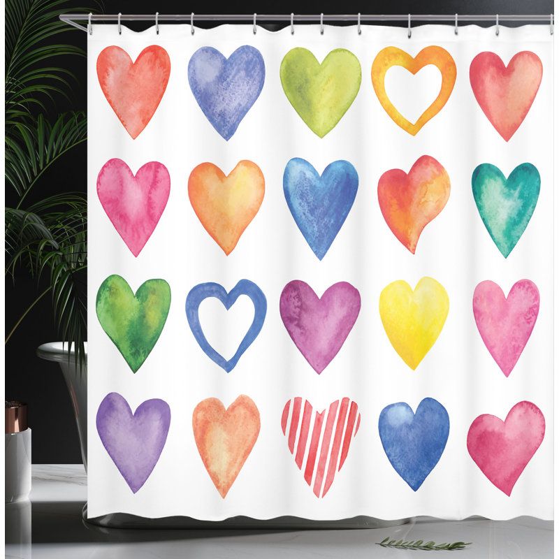 Ensemble de rideau de douche en aquarelle, H 70 po x l 69 po