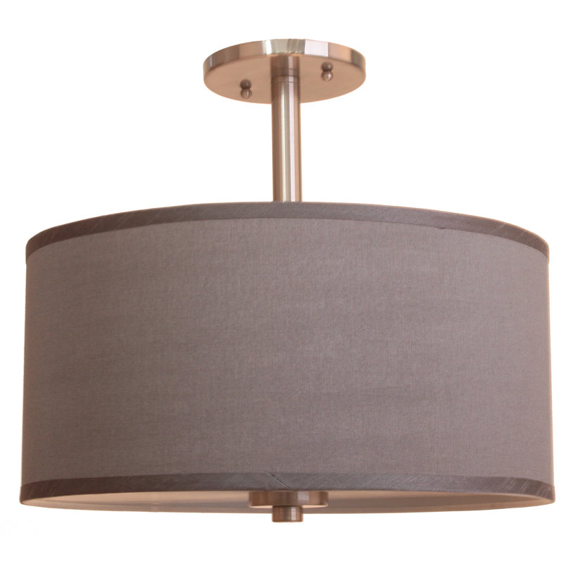 Winter LED Semi Flush Mount, Bronze, White, Medium, 7"H x 15"W x 15"D