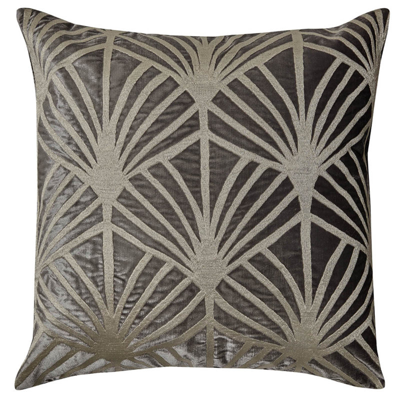 Lisbon Velvet Square Pillow Cover & Insert, Gray