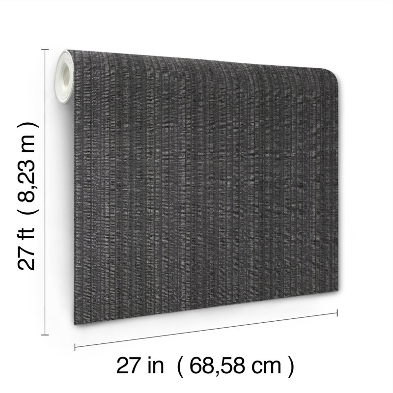 Striped Wallpaper Roll, Carbon
