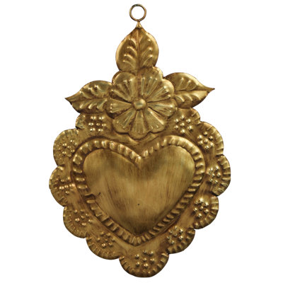 Heart Milagro, Antique Gold