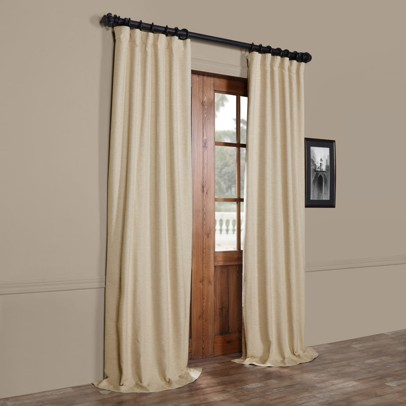 Rideaux obscurcissants en lin synthétique pour chambre et salon Bellino (1 panneau), Sand Sand, L 50 po x L 96 po