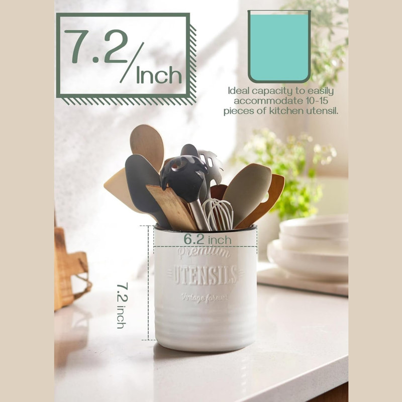 Ceramic / Porcelain Round Utensil Crock
