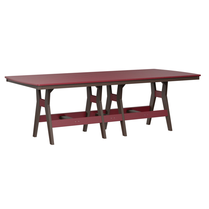 Table de bar rectangulaire 96 po Berlin Gardens Harbor, Chocolat / Brun, H 38,87 po x l 96 po x P 44 po, Rouge écarlate
