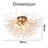 6-Light Modern Crystal Fireworks Ceiling Light-817055600