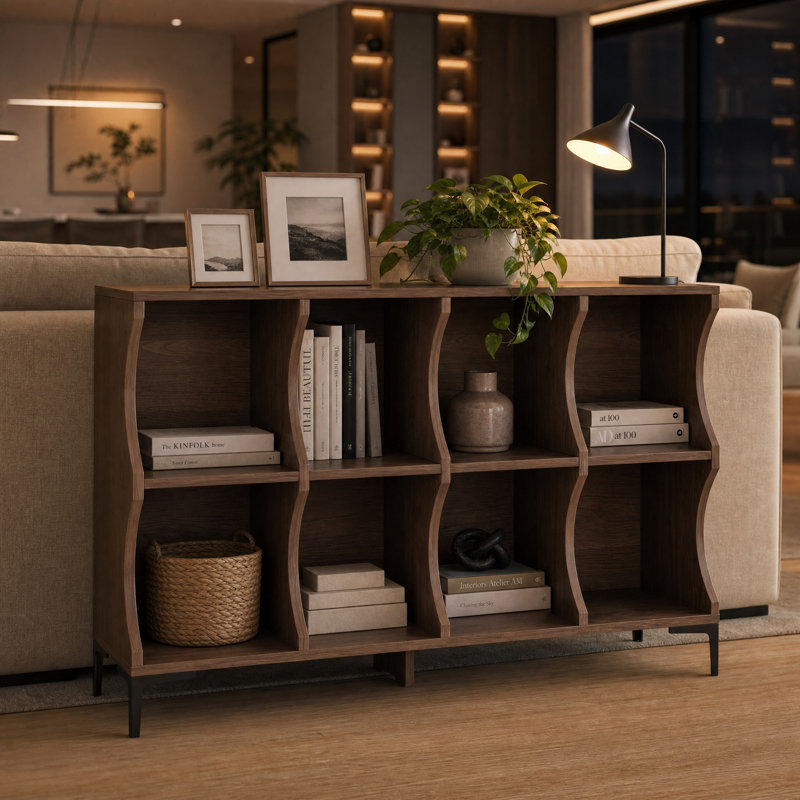 Chasse 49.6" Modern Dark Walnut Console Table
