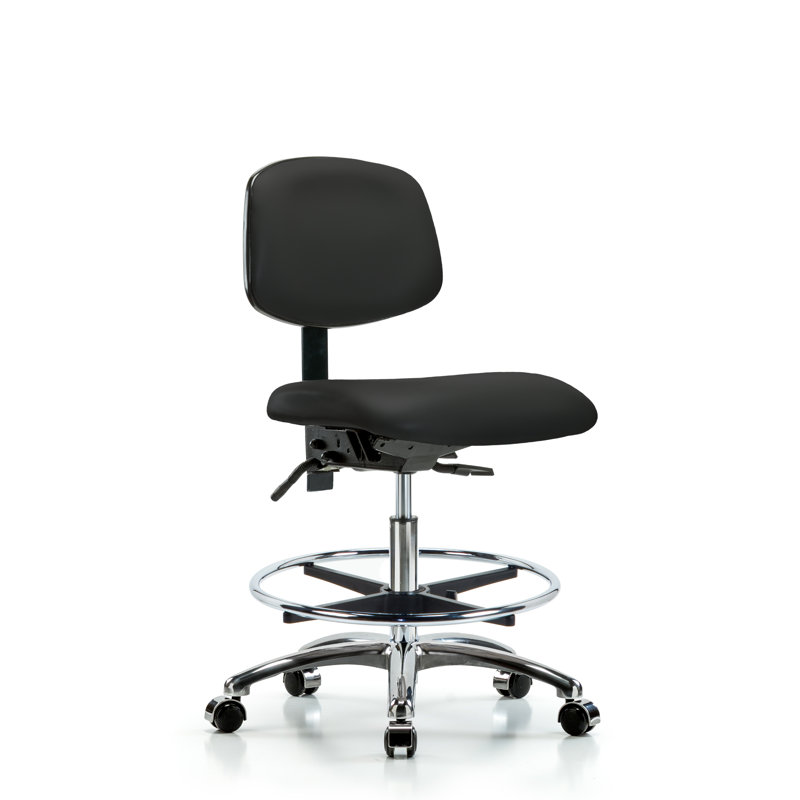 Chaise de dessin Evangeline, Noir, Roulettes, Non inclus
