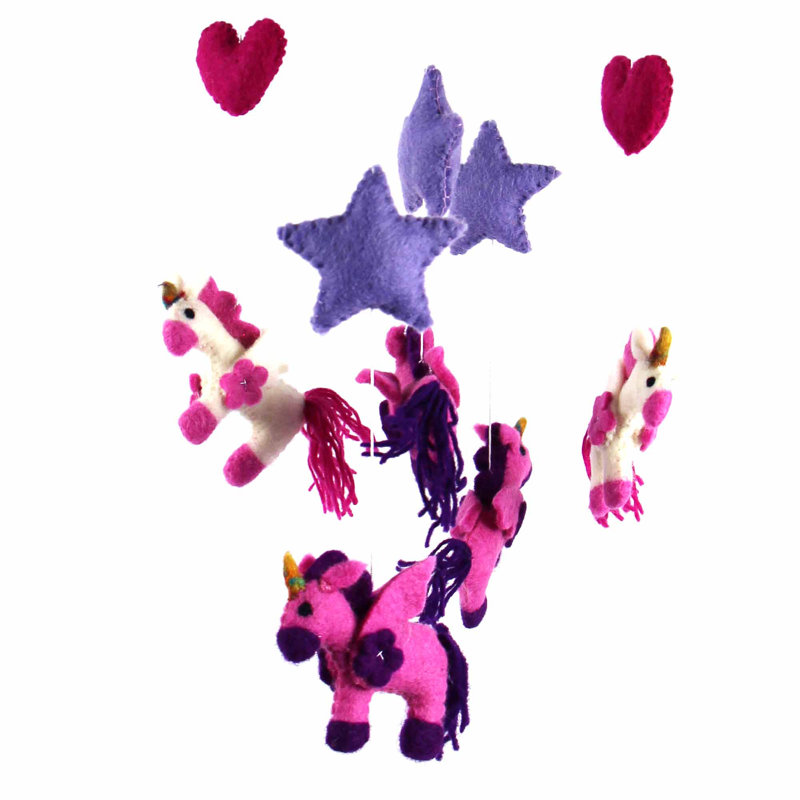 Mobile en licorne de feutre Cheesman