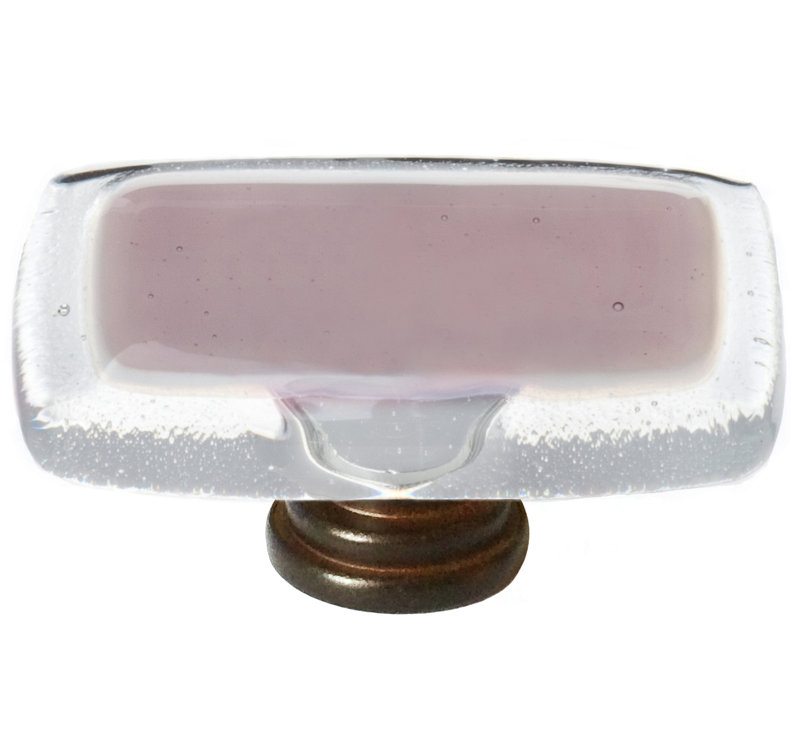 Poignée rectangulaire de 2 po de longueur, Nickel satiné, Mauve