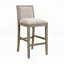Ensemble de 2 tabourets de bar, structure en bois d'hévéa, coussin en tissu éponge et tabourets de bar rembourrés-905186848