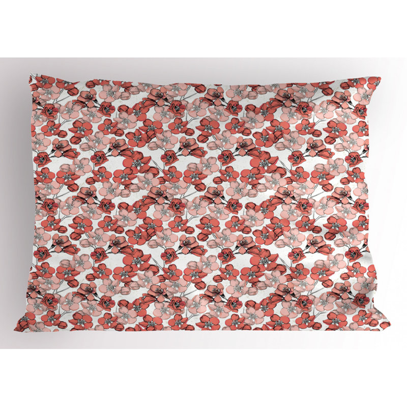 Spring Polyester Floral Sham Set, Twin