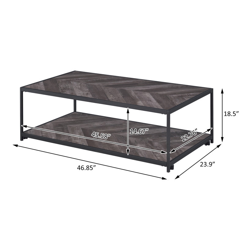 Table basse à tablette avec rangement
