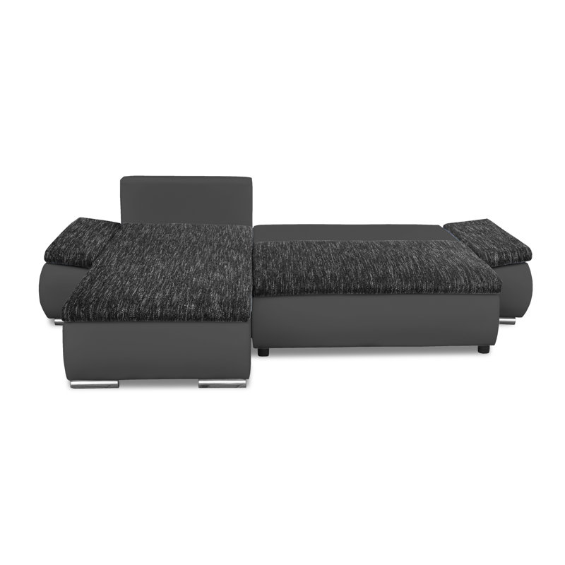 Karyn 3 Seater Sofa Bed, Chaise lounge left, Anthracite/Grey