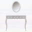 Meuble-lavabo de luxe avec miroir ovale, coiffeuse à 3 tiroirs pour bijoux, console élégante pour la décoration intérieure-1537636192