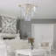 Lustre - cristal de style moderne 20 po avec finition en finition dorée - élégant luminaire suspendu à 7 lumières avec brins de cristal à 3 niveaux