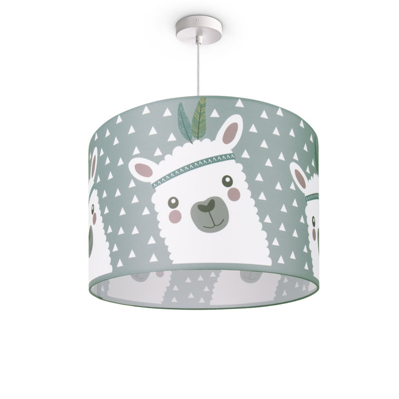 Drum pendant lamp 1-light Jordi, White, Mint