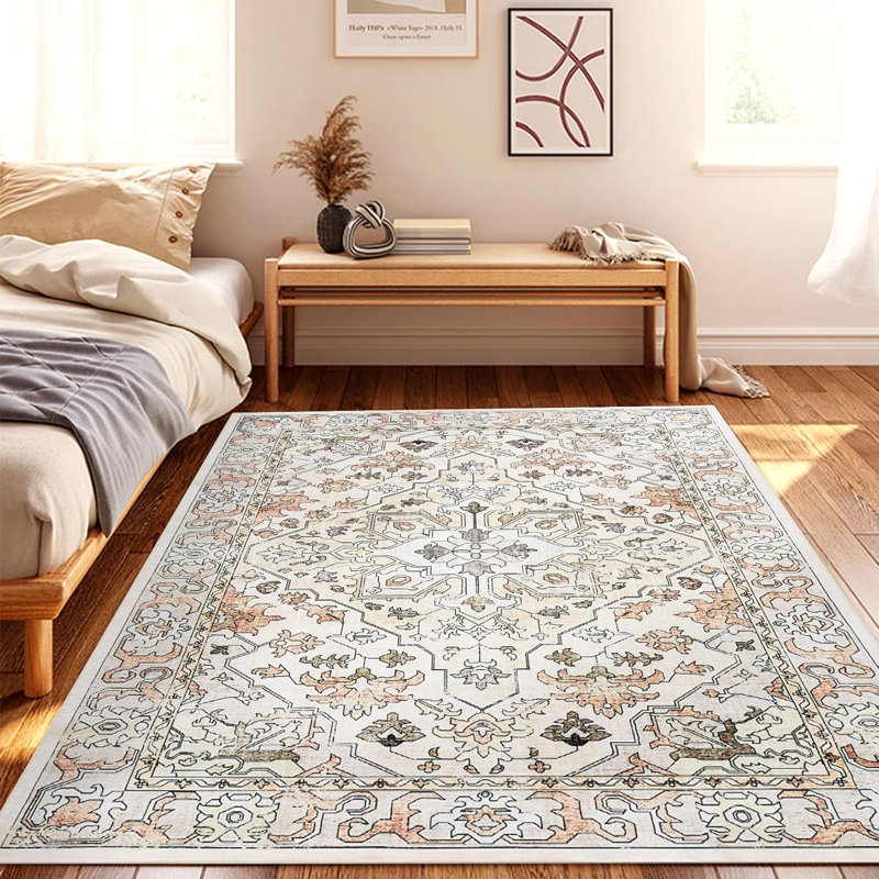 Tapis d'entrée pour tapis d'entrée, tapis rétro lavable à poils courts et doux, antidérapant et doux pour la cuisine, la chambre à coucher et la salle de bain (2 pi x 6 pi)