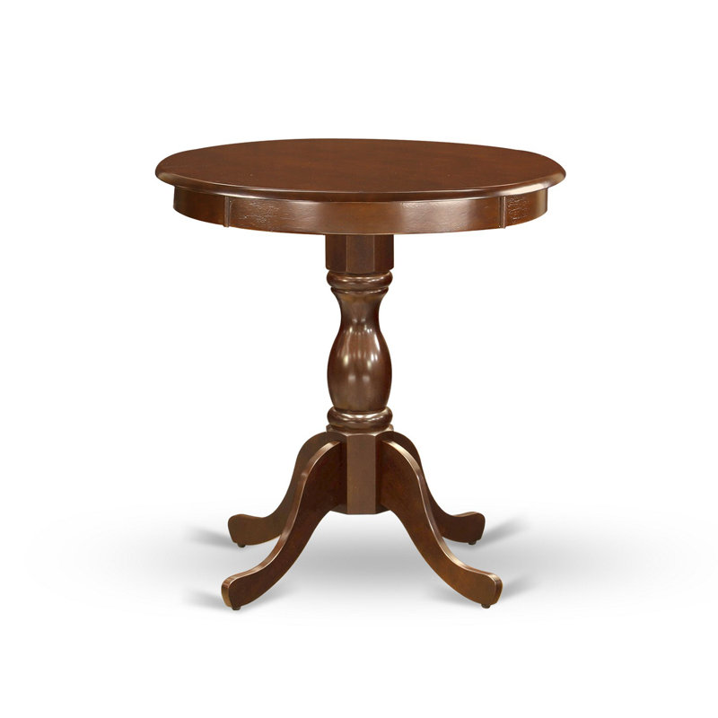 3 Piece Dinette Set for Small Spaces Contains a Round Dining Table with Pedestal and 2 Kitchen Dining Chairs, Mahogany