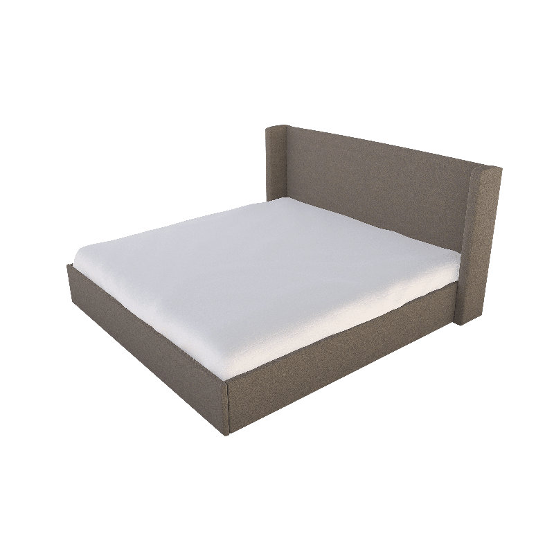 Chloe Solid Wood Wingback Bed, Twin, Study Hall Mushroom