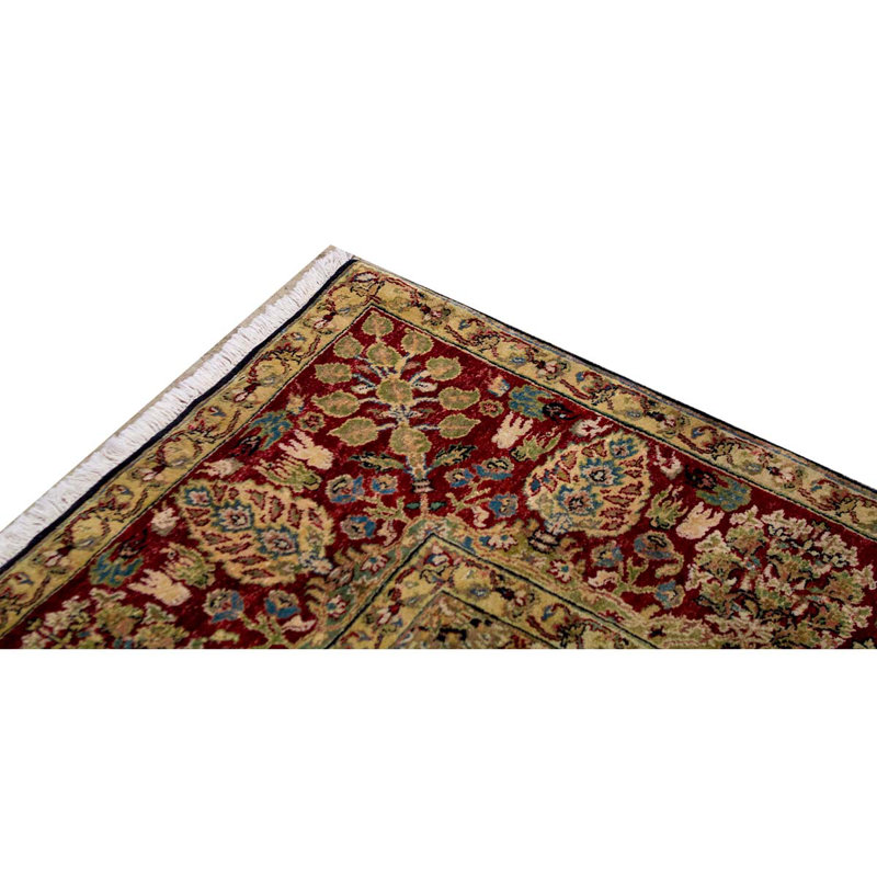 Tapis noir et rouge de haute qualité noué à la main