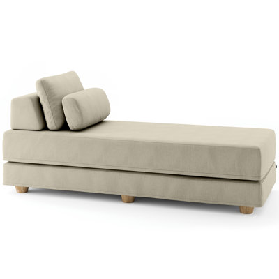 Balshan Chaise Lounge Daybed Fold Out Sleeper with Queen Size Mattress