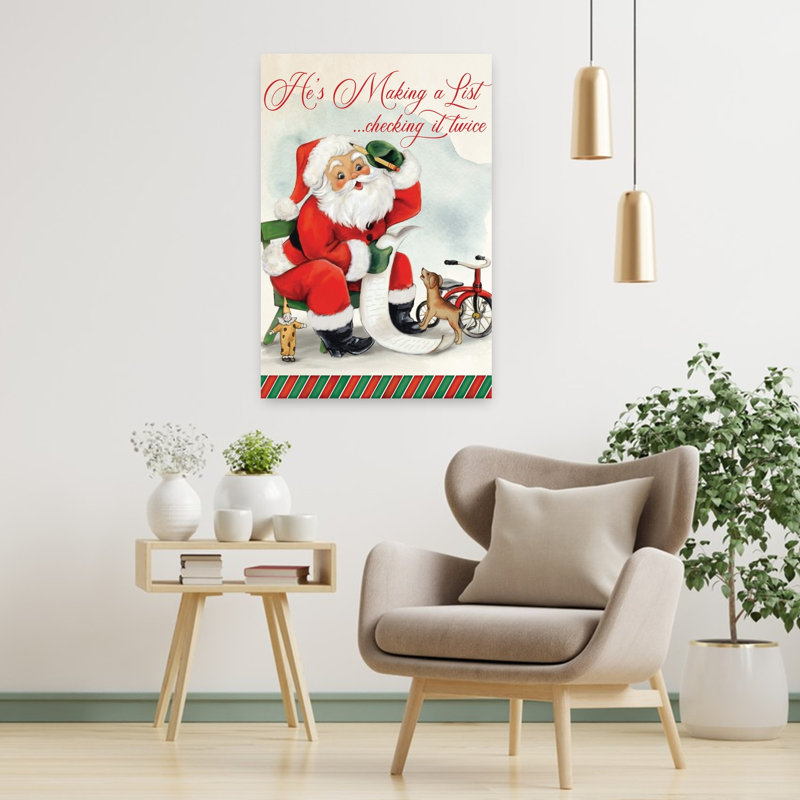 Santa's List, art contemporain, H 36 po x l 24 po