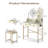 Makeup Vanity Set with LED Round Mirror, Vanity With Built-In Outlet and Two Drawers-557469301