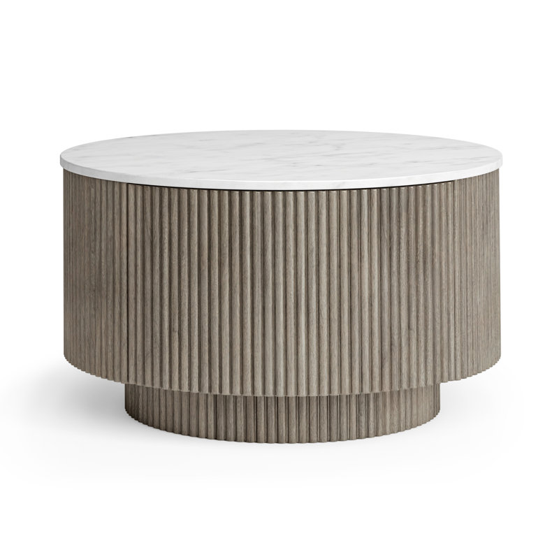 Bindvasini Fluted Round Storage Coffee Table