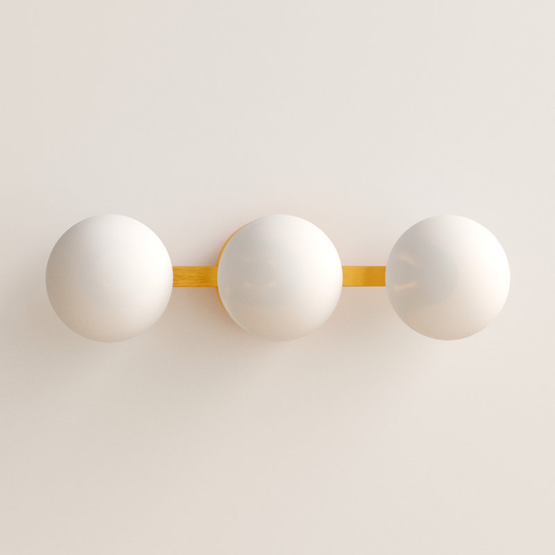 Reidsville 3-Light Dimmable Vanity Light, Aged Brass