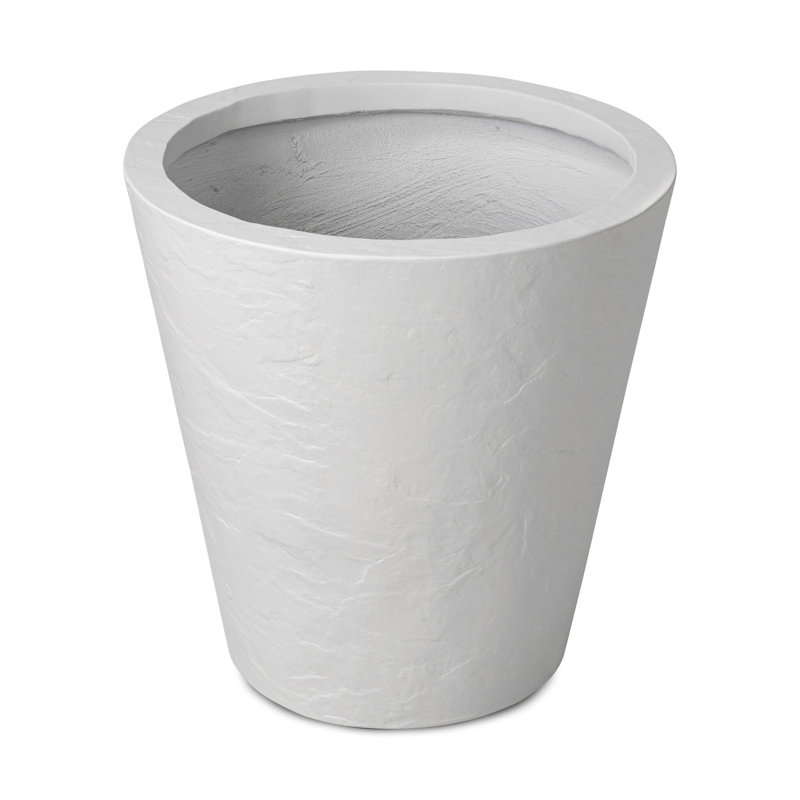 Jardinière Sighwarth - Béton blanc texturé, H 28 po x l 28 po x P 28 po