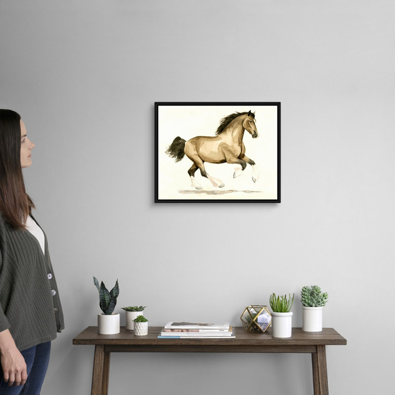 Clydesdale I, art mural sur toile, H 18 po x l 22 po x P 2 po, Toile avec cadre noir