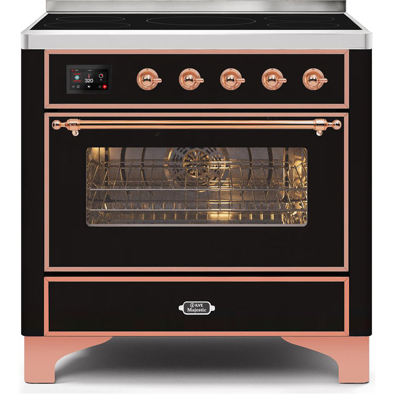 Majestic II Series 36" 3.5 cu. ft. Freestanding Electric Range, Glossy Black/Copper