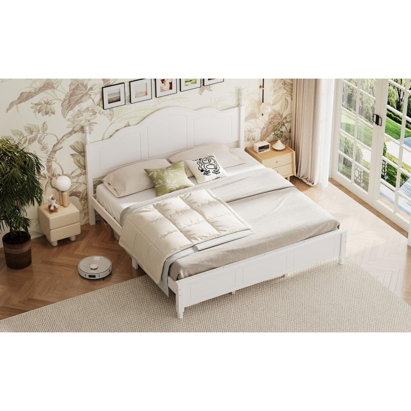 Très grand lit plateforme, White