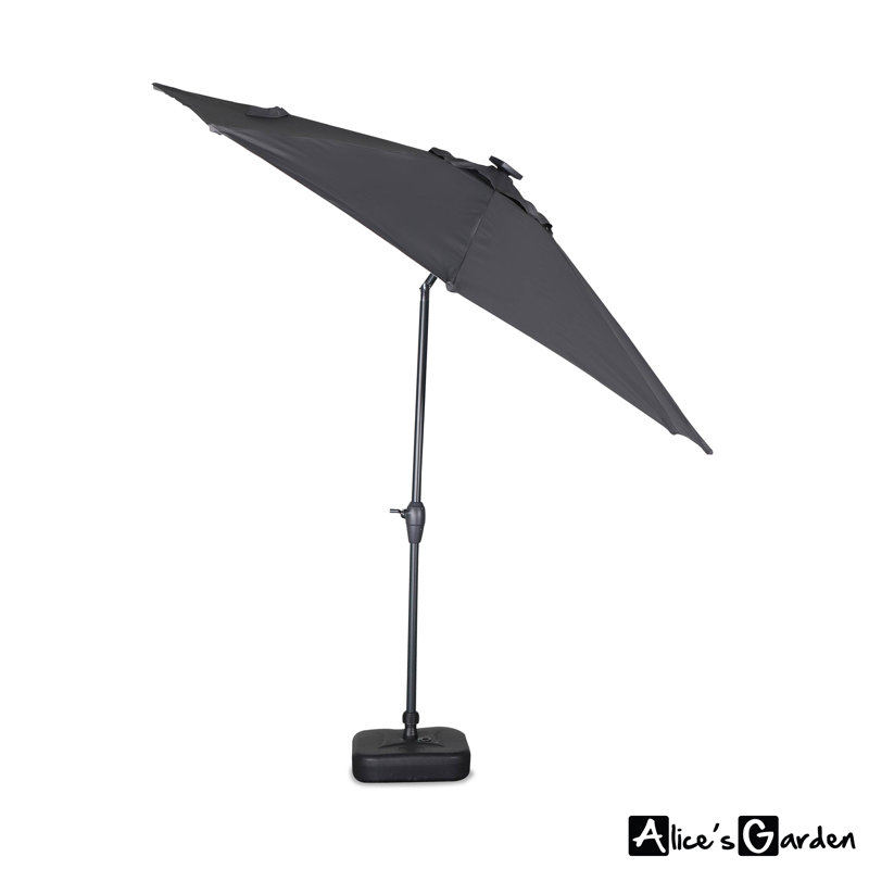 Arnell 290cm Lighted Market Parasol, Grey