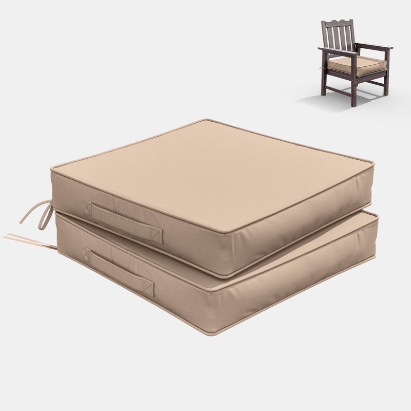 Coussins de siège d'extérieur de 4 po et coussins de siège de salle à manger de 22 po x 22 po , Sable